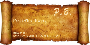 Polifka Bors névjegykártya